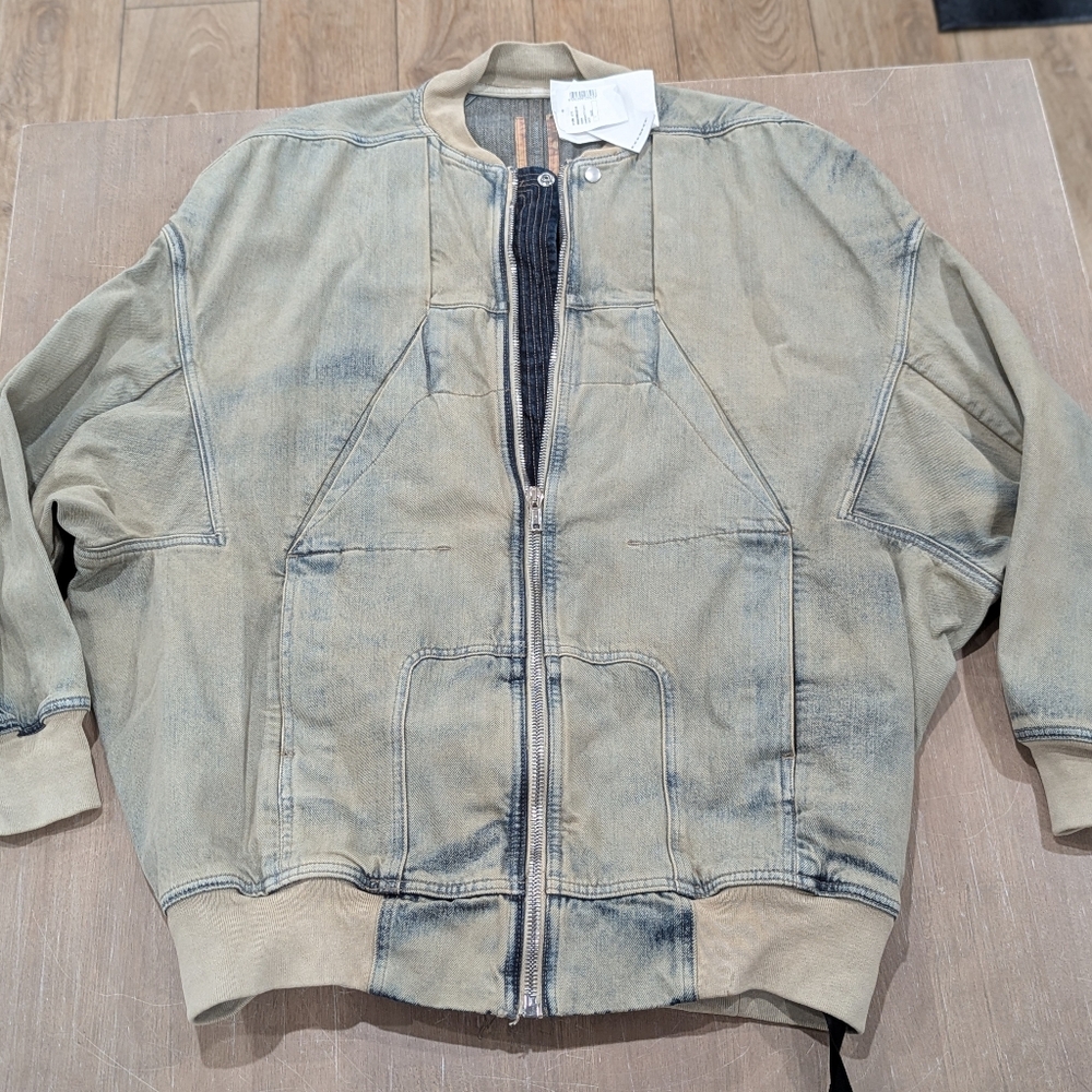 $2728 Mens DRKSHDW Rick Owens "Sphinx" Flight Bomber Jacket Sky Large